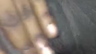 Fat black pussy with big clit masturbates