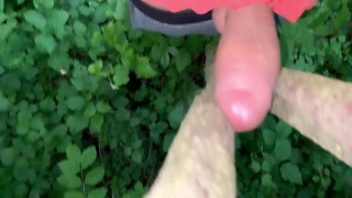 Cumshot with humping on the tree
