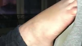 Wife shows off dirty feet