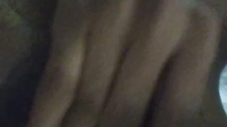 Petite Ebony Striptease and Plays with Pussy