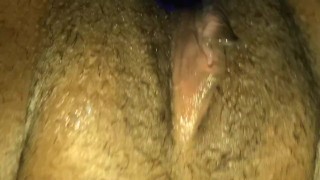 Cunt playing with her pussy with a glass dildo ~ Matta Harii