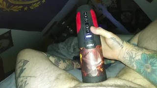 Jerking off lil dick with help of machine