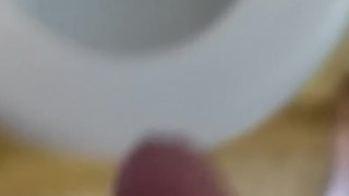 Cumshot after holding it in all morning.