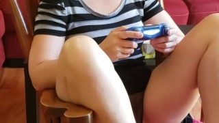 Gaming Girl Upskirt See Through Panties