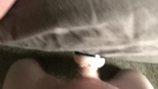 Wife is away so I watch our most popular blowjob video and fuck fake pussy