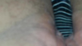 BBW uses her pussy walls to fuck herself