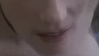 Granny Gives Sloppy Blowjob and Facial