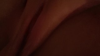 freshly shaven pussy play with close-up clit rub and loud moaning orgasm