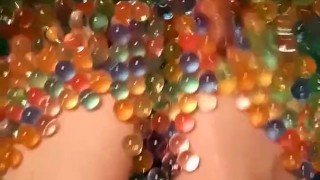 Feet in slippery Balls