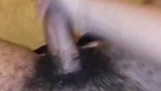 Stroking 19yo black cock