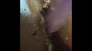 Playing with my creamy pussy and Squirting on my toy