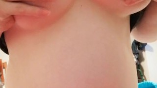 Sweet preggo girl loves her new tits size and show it off to strangers