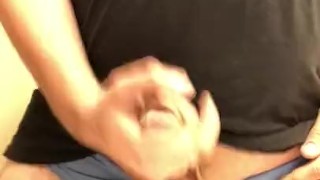 Jerking Off Cumshot All Over Bathroom Counter