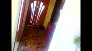 Peeping as stepmother undresses in the hallway – MyNakedStepmother