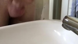 Cumming in the sink