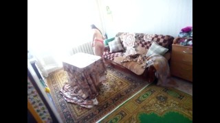 stroking the curtains with a hot iron-MyNakedStepmother