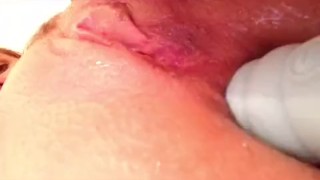 hot chick fucks herself in all holes