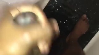 Big Dick Guy Jerks Off In The Shower *Small Cumshot*