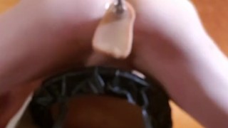 Intense anal orgasms on bar stool