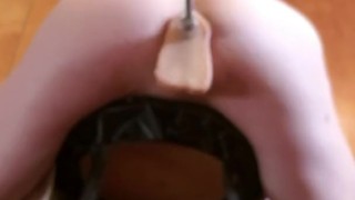 Intense anal orgasms on bar stool