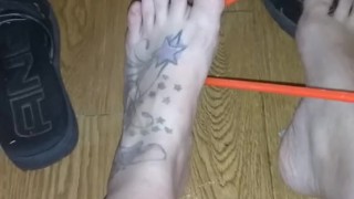 Giving my feet a spanking