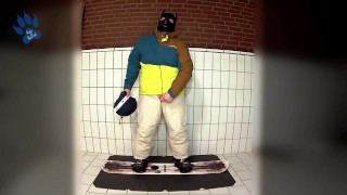 pawing off in snowboard gear