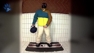 pawing off in snowboard gear