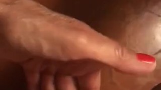 Hot slut fingering and tasting her cum