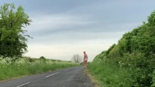 Long naked walk down the street/road