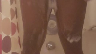 Solo shower masturbation with cumshot