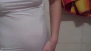 Striptease in shower with my cheating sex-friend