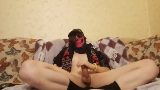 Teen trap Shadman cosplay jerks off