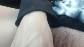 Wife playing with her pussy in my truck