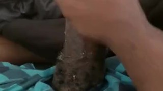 Stroking big Thick dick till creamy nut eruption
