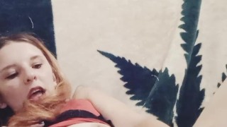 Blair sucks and fucks BBC dildo