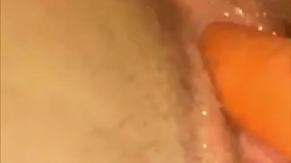 BBW plays with toys and does DP on snapchat
