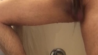 Jacking off in the shower