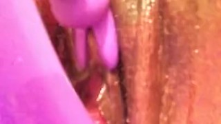 Ebony pussy play up close