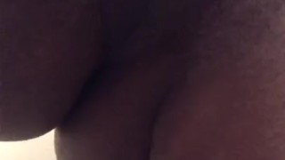 Ghetto Ebony Milf Rubs on Hairy Pussy