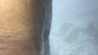 Ghetto Ebony Milf In The Shower Rubbing Clit