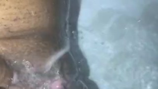Ghetto Ebony Milf In The Shower Rubbing Clit