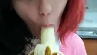 Sucking and Eating a Banana