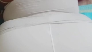 BBW ripped leggings POV doggy with dildo