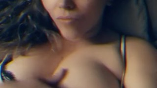 Rubbing big natural titts for your pleasure