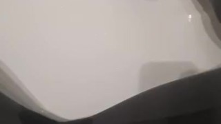 Pee desperation in gym pants female POV