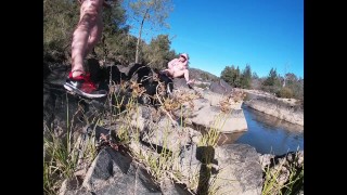 Risky Public Blowjob & Doggystyle by the River