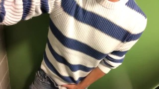 Horny guy plays with his cock on lunch break