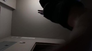 Giantess stomps on bad peeping little man