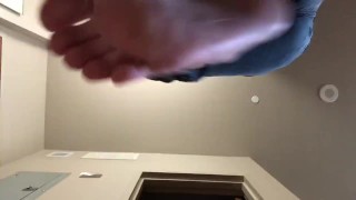 Giantess stomps on bad peeping little man