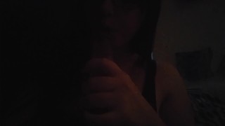 Dirty slut sucks her dildo after using